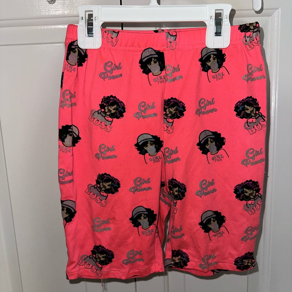 Pink Graphic Shorts with Girl Power Design